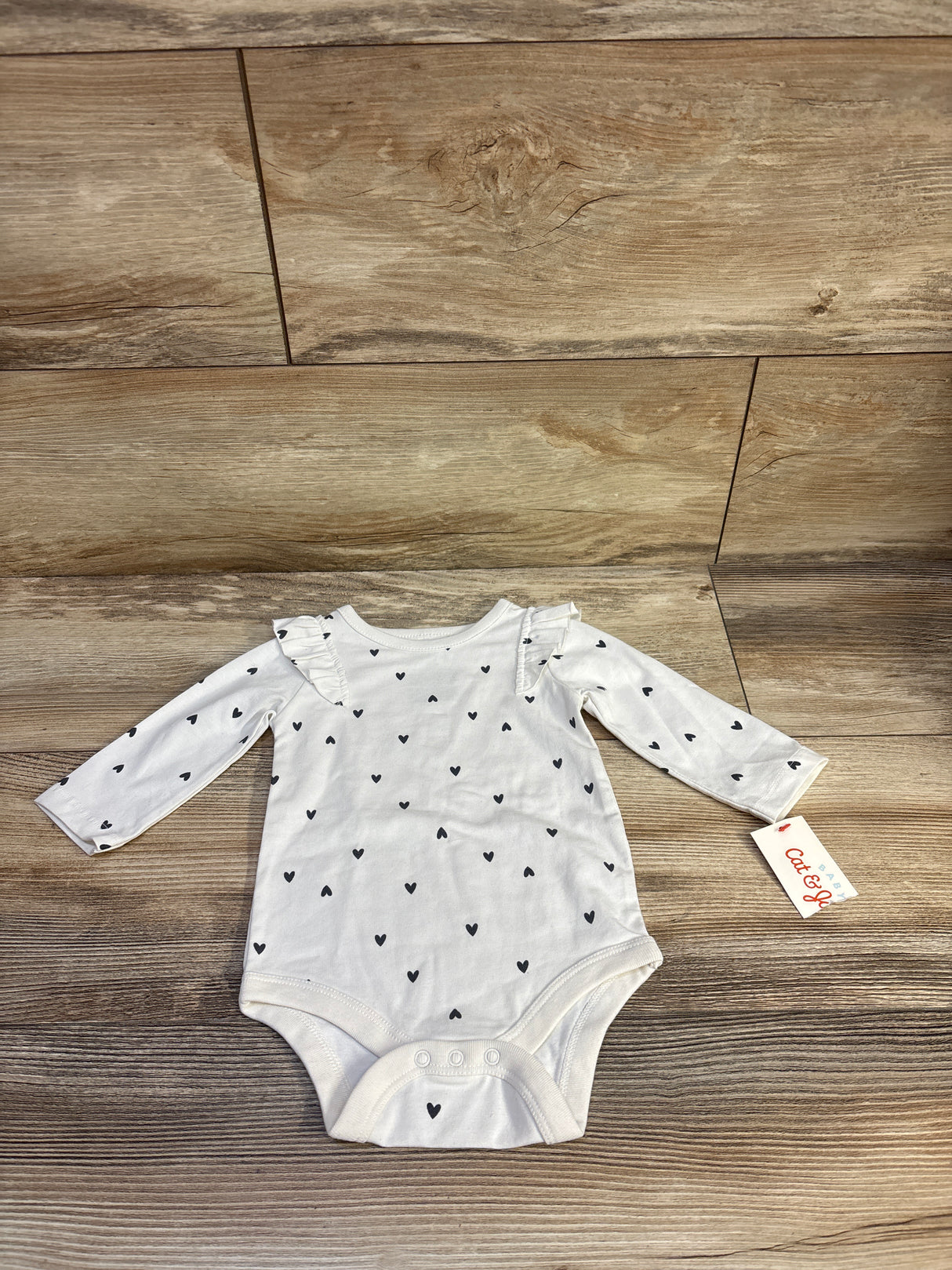 NEW Cat & Jack Flutter Sleeve Bodysuit White sz 3-6m