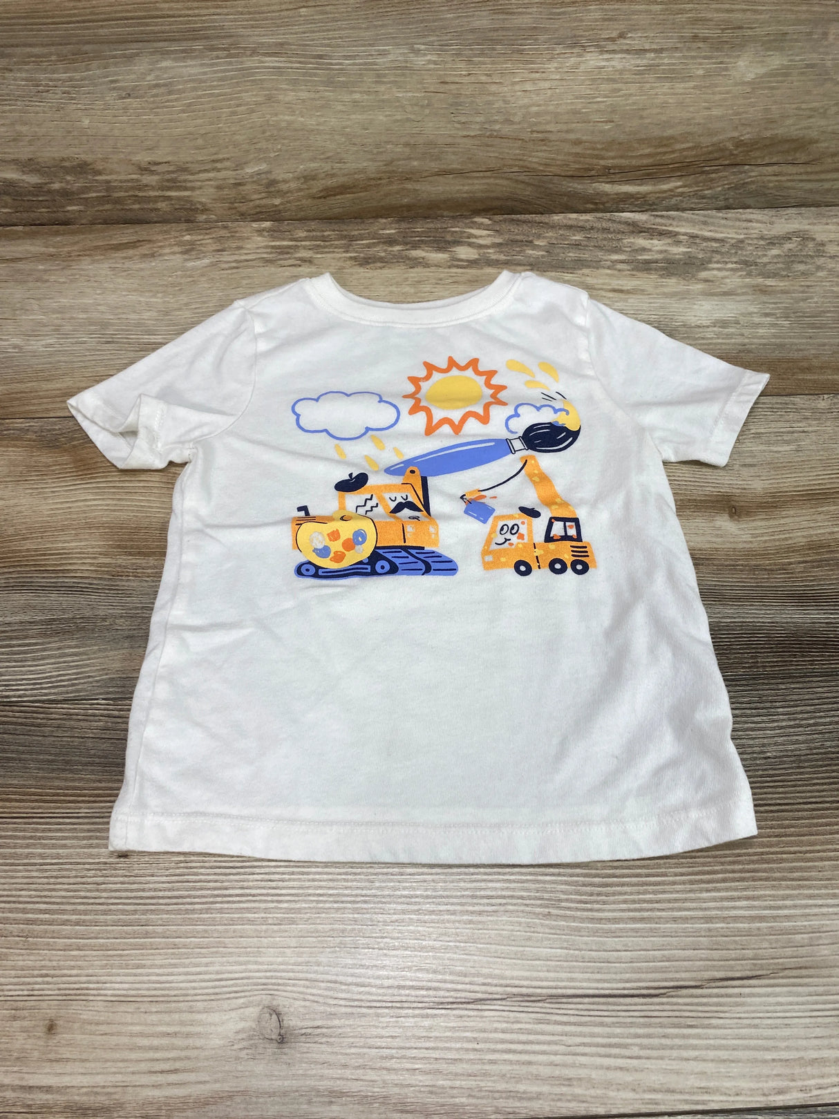 Old Navy Construction Artists Shirt White Sz 4T