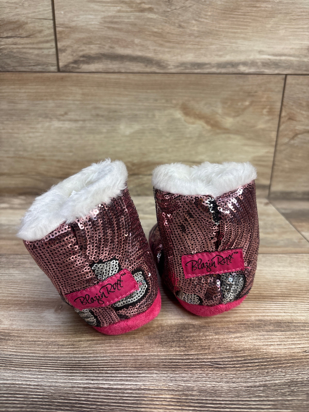 Blazin Roxx Western Diana Pink Flower Sequin Boot Slippers Pink sz 6-7c
