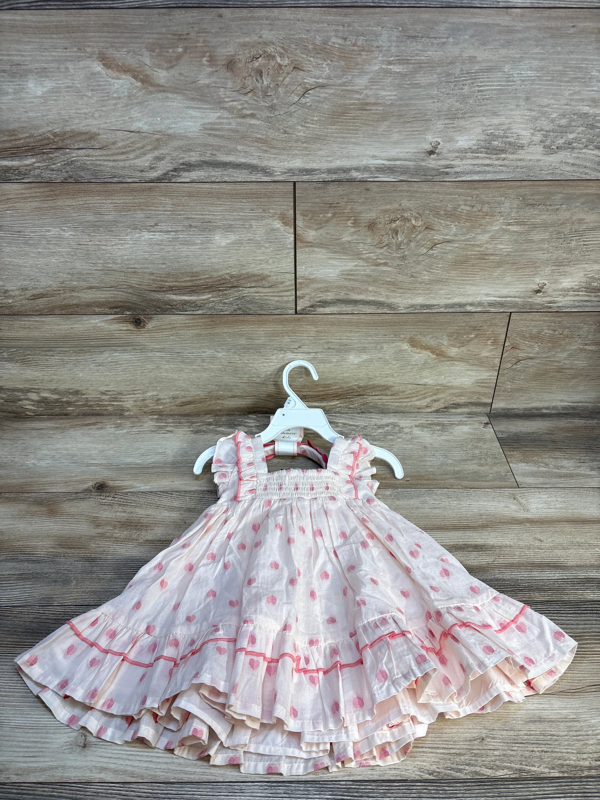 NEW Cupcakes & Cashmere 2pc Heart Print Layered Dress & Headband Set Pink sz 12