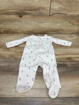 Just One You Floral Ribbed Sleeper White sz 6m