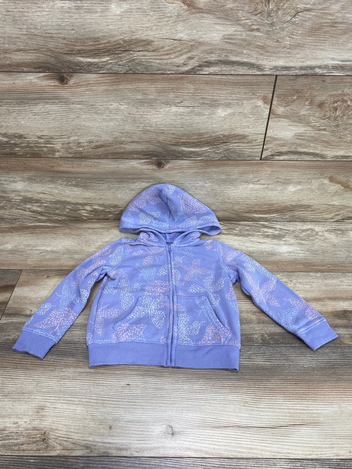 Oshkosh Butterfly Print Full Zip Hoodie Purple sz 24m