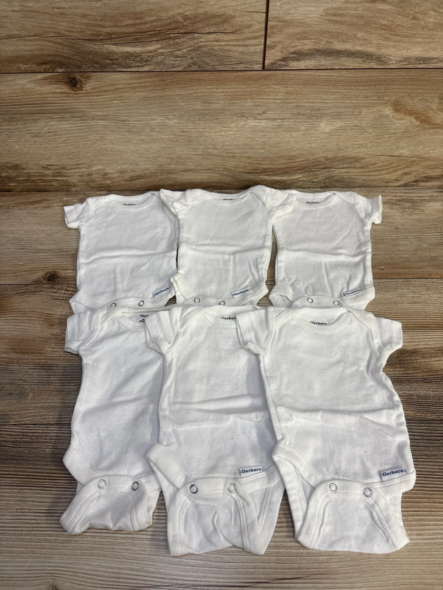 Gerber 6pk Bodysuits White sz Preemie - Me n Mommy To Be