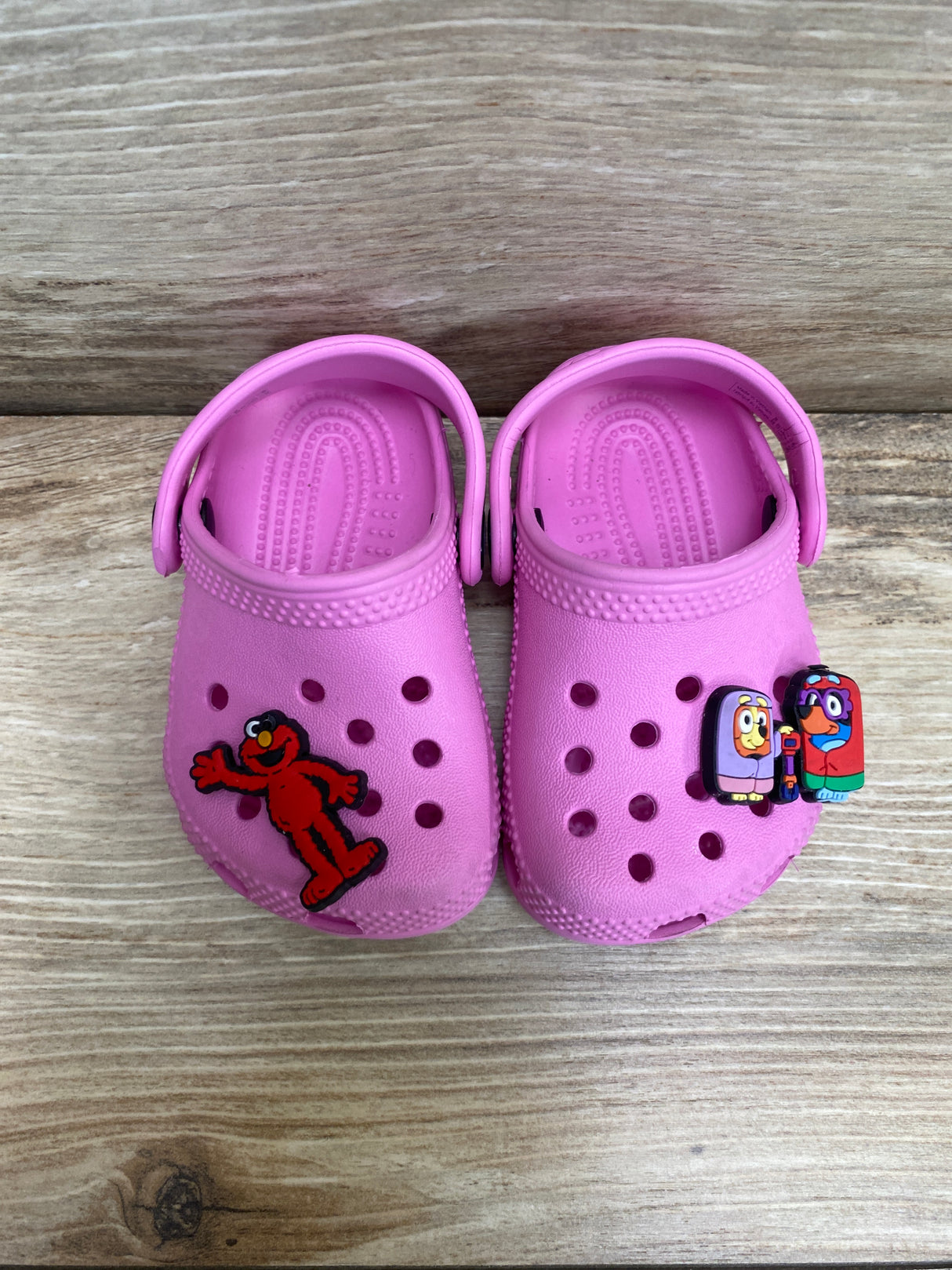 Crocs Classic Clogs With Jibbitz Pink Sz 2c/3c