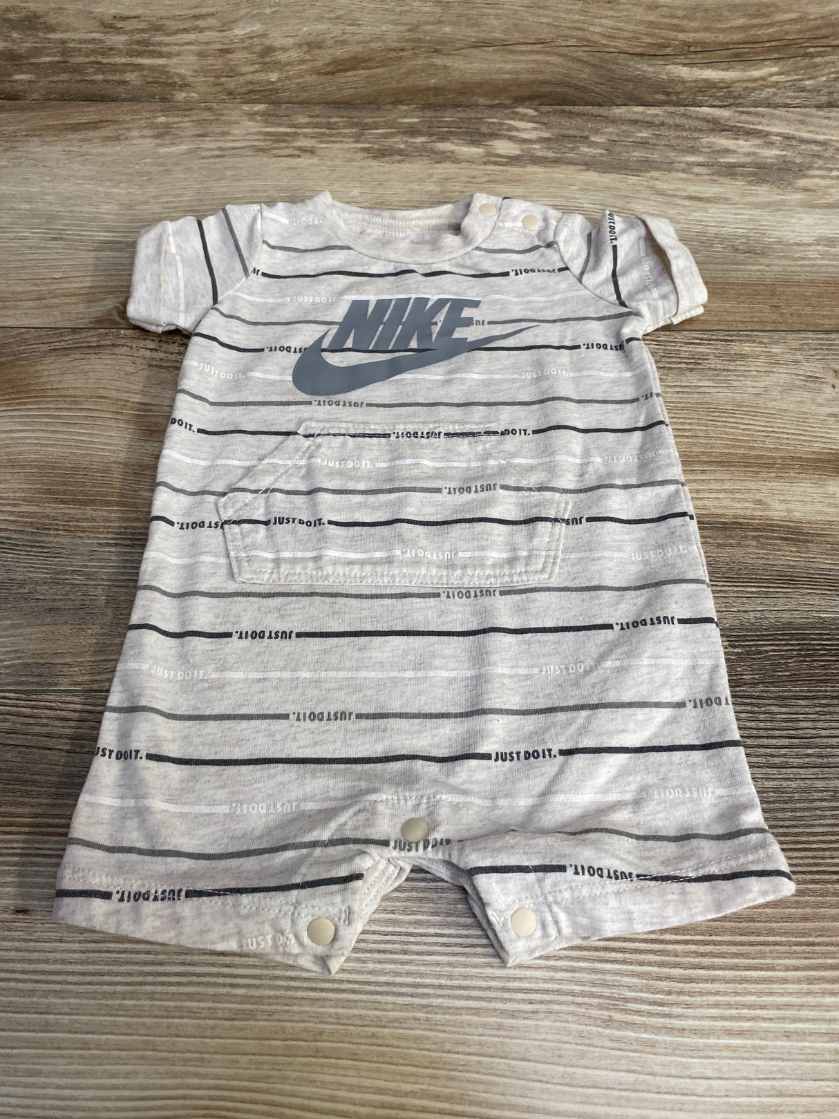 Nike Logo Shortie Romper Oatmeal sz 3m