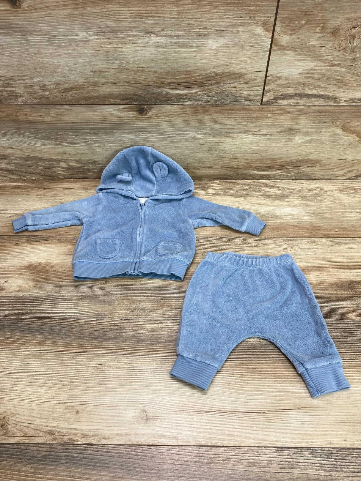 Carter's 2pc Terry Cloth Hoodie & Pants Blue sz Newborn