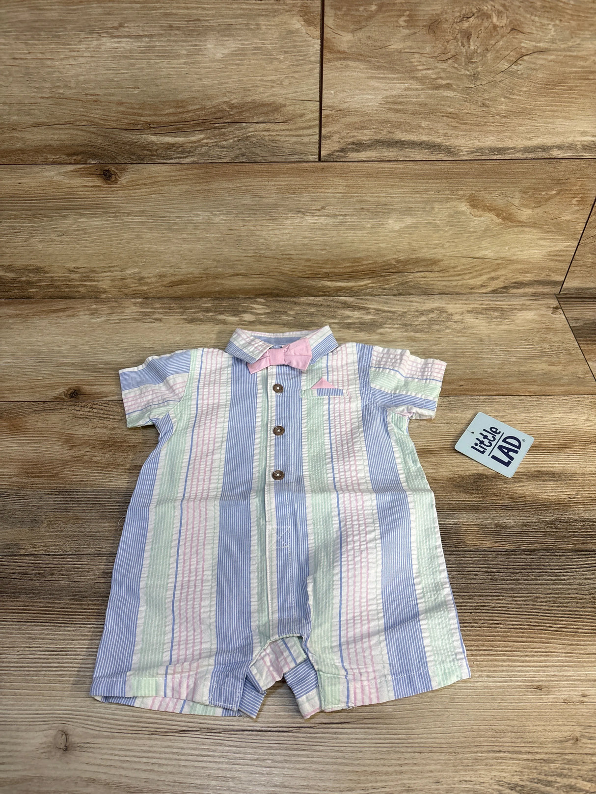 NEW Little Lad 2pc Easter Romper & Bowtie sz 6/9m