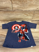 Marvel Spider-Man Captain America Shirt Blue sz 4/5T