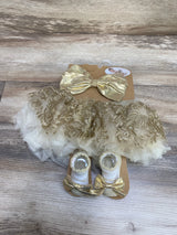 NEW Elly & Emmy 3Pc Fancy Tutu Phot Op Set Gold sz 0-12m