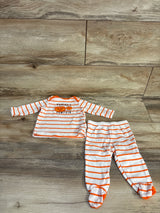 Carter's 2pc Striped Adorable Little Pumpkin Shirt & Pants Set White sz 3m