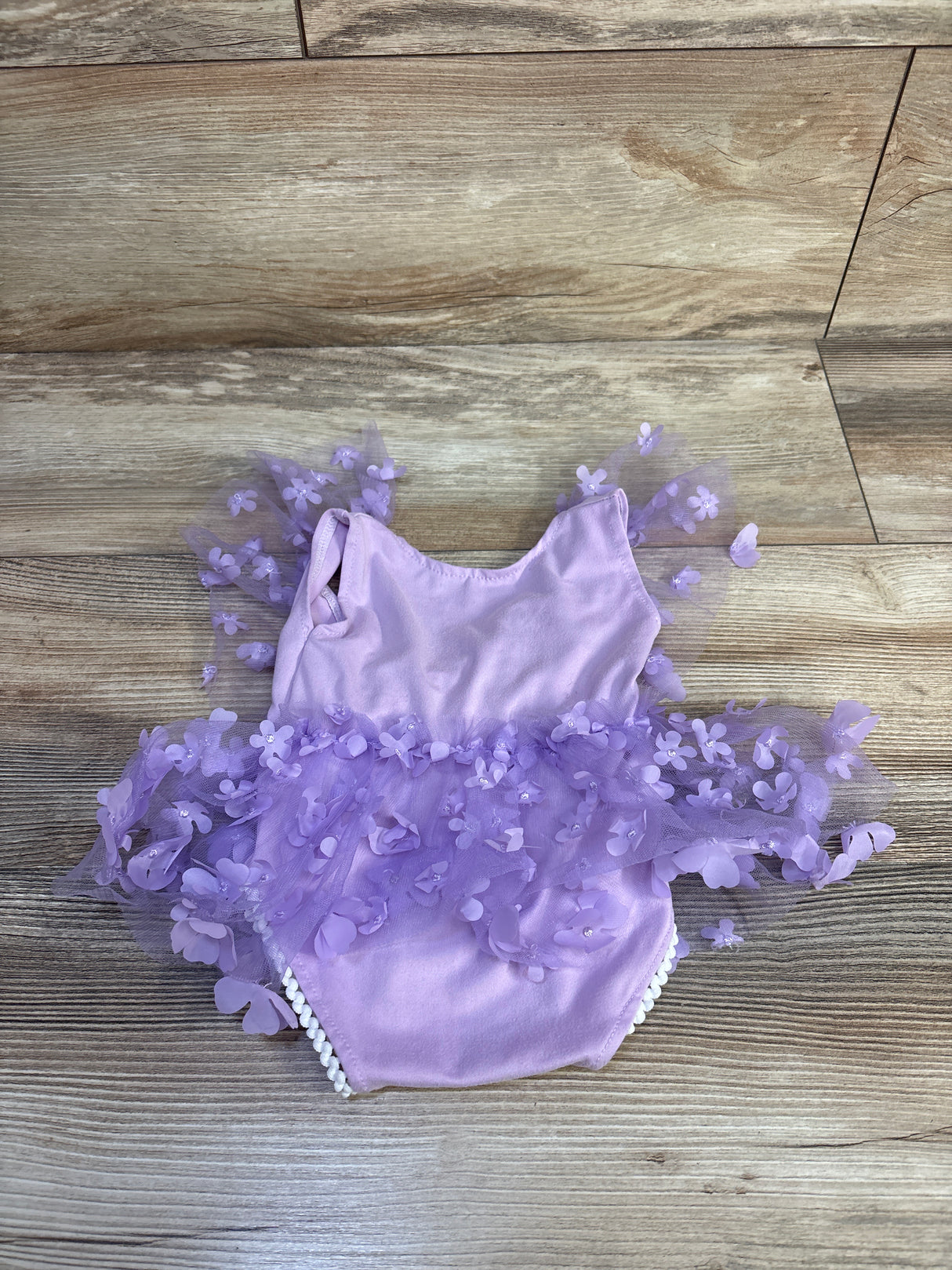 Shein Floral Tulle Bubble Romper Purple sz 0-1m