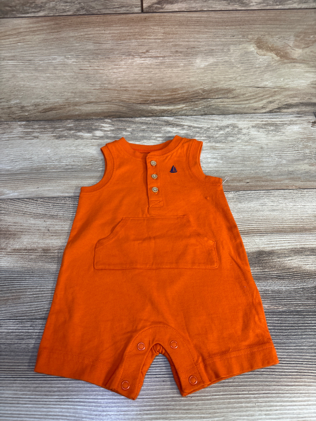NEW Carters Henley Tank Shortie Romper Orange sz 3m