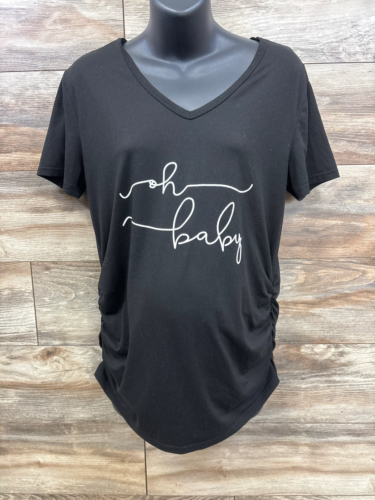 The Belly Boxes Oh Baby Maternity Shirt Black sz XL