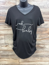 The Belly Boxes Oh Baby Maternity Shirt Black sz XL