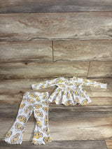 Disney Baby 2pc Simba Ribbed Peplum Top & Bottoms Set Taupe sz 12m