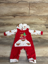 Its My First Christmas Hooded Coverall White sz 12-18m