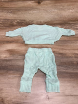 Cat & Jack 2pc Waffle Knit Shirt & Pants Mint sz Newborn