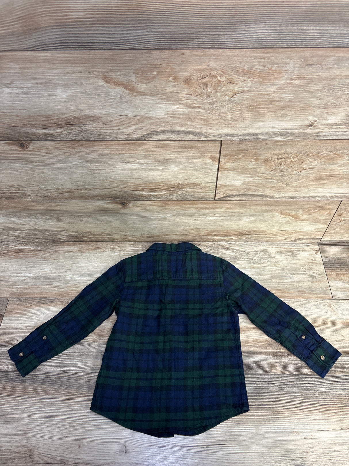 Carter's Plaid Flannel Button Up Shirt Green sz 4T