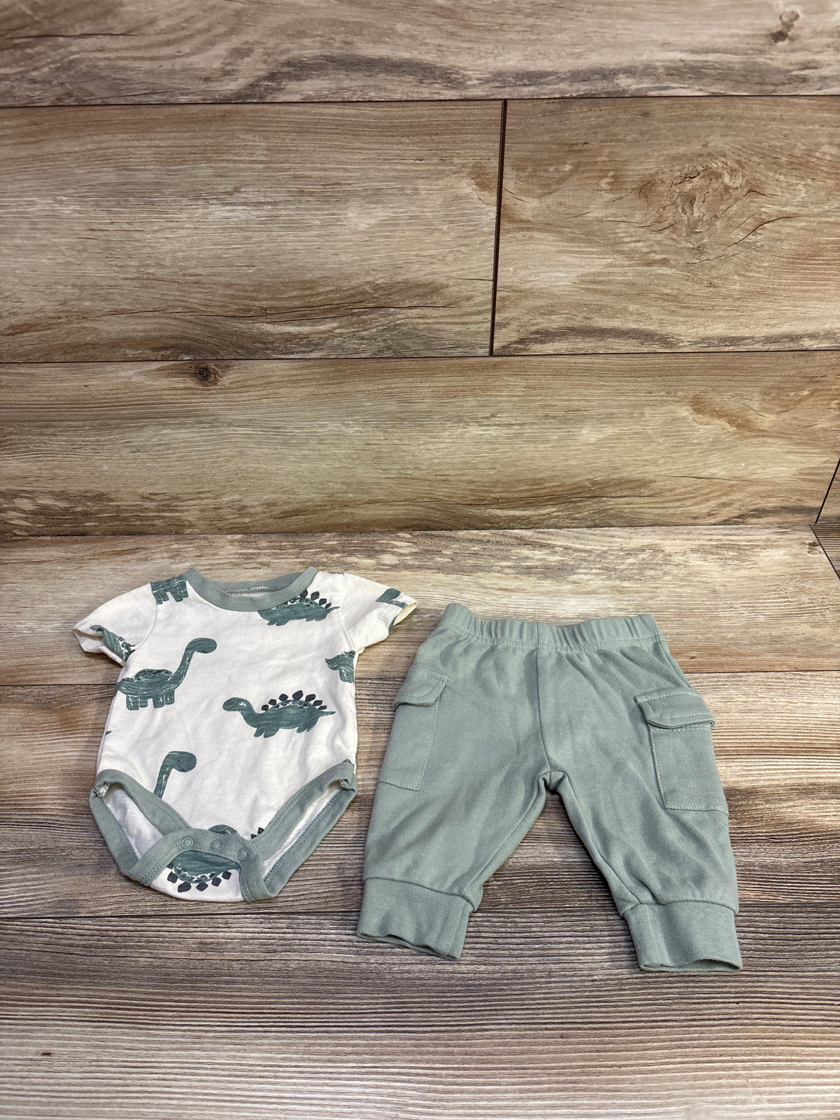 Baby Essentials 2pc Bodysuit & Pants Set Beige sz 3m