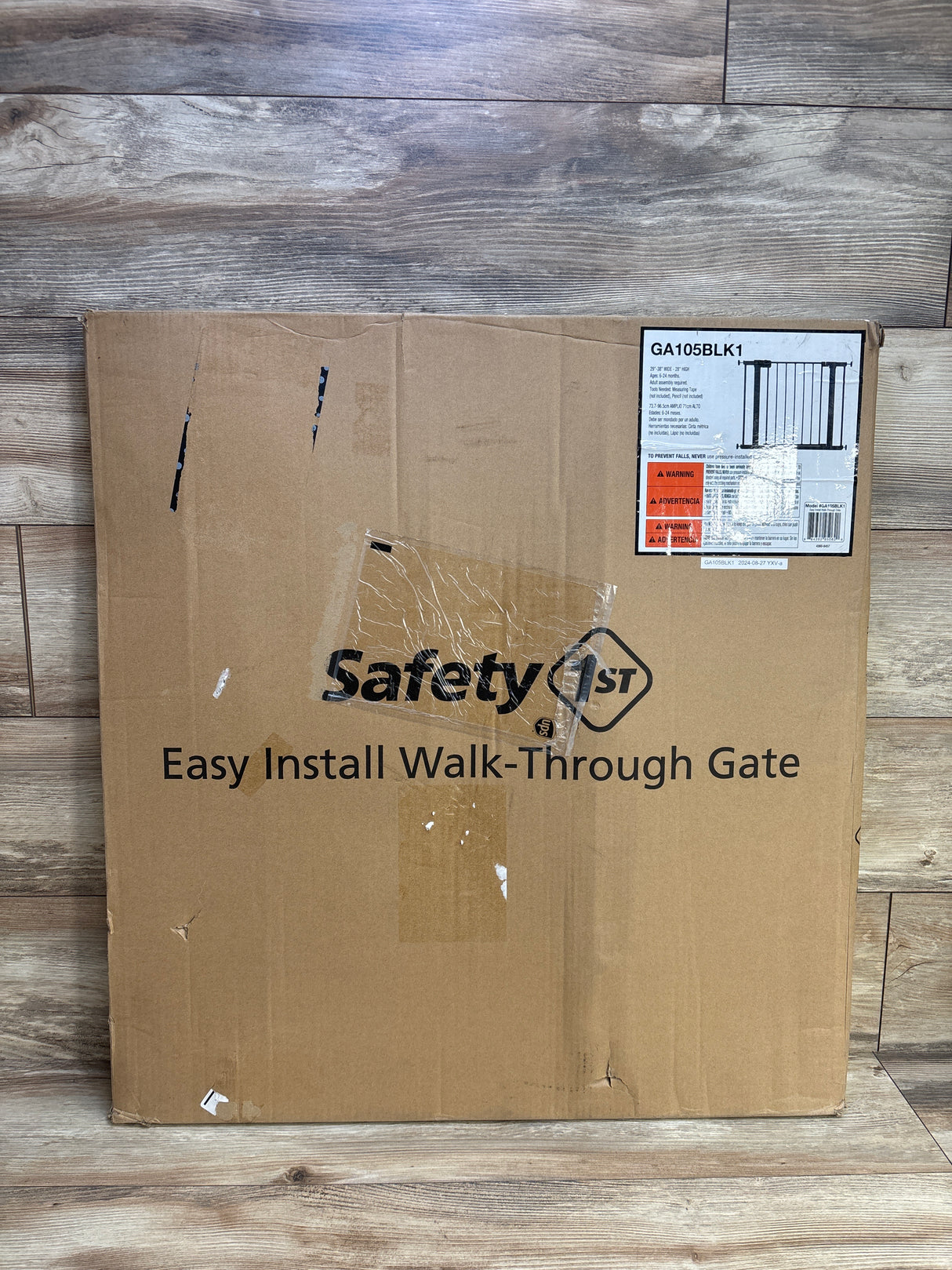 NEW Safety 1st Easy Install Extra Tall & Wide Walk Through Gate Black 29"-38"