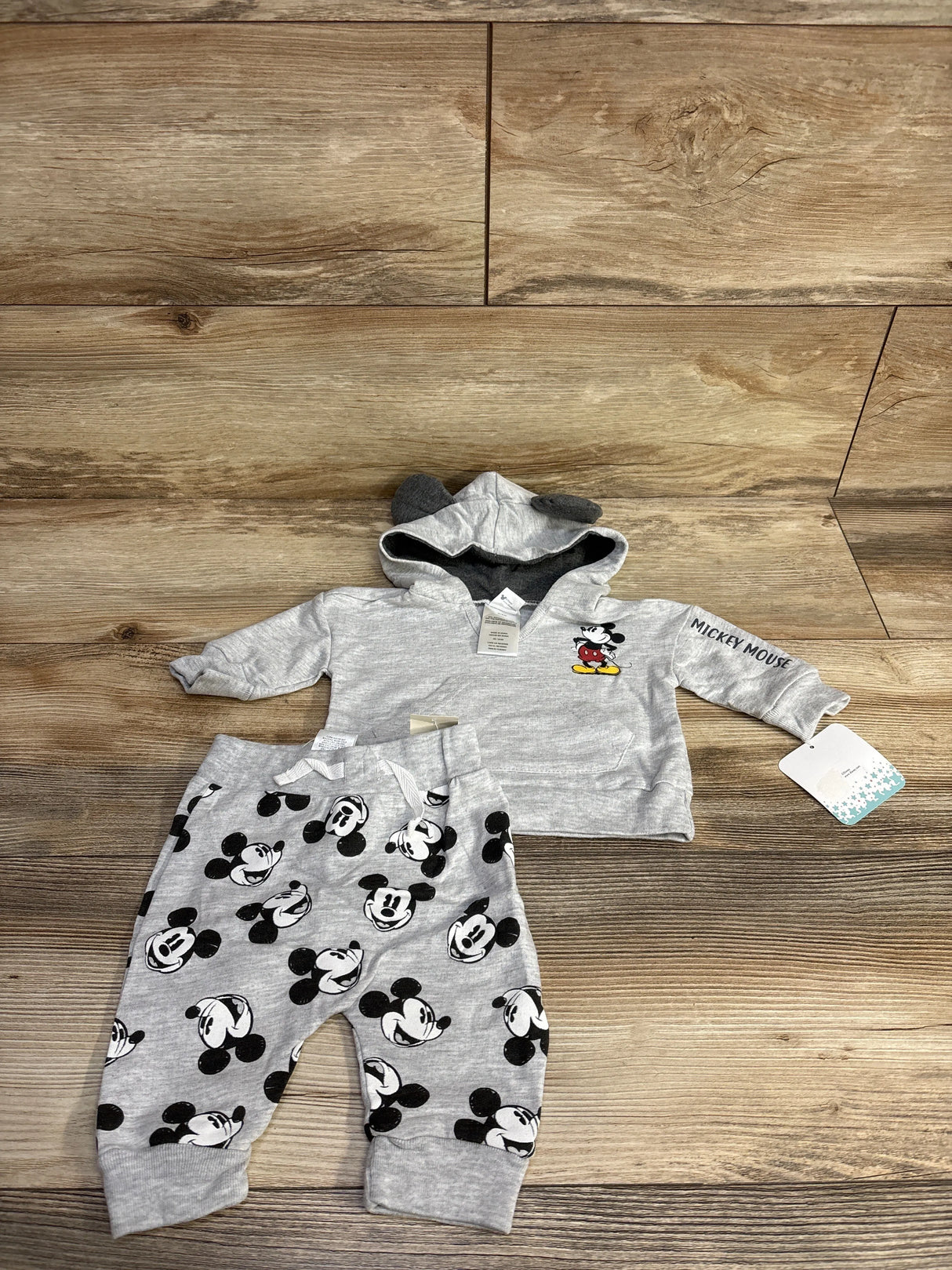 NEW Disney Baby Mickey Mouse Sweatshirt & Joggers 2pc Set Grey sz 0/3m