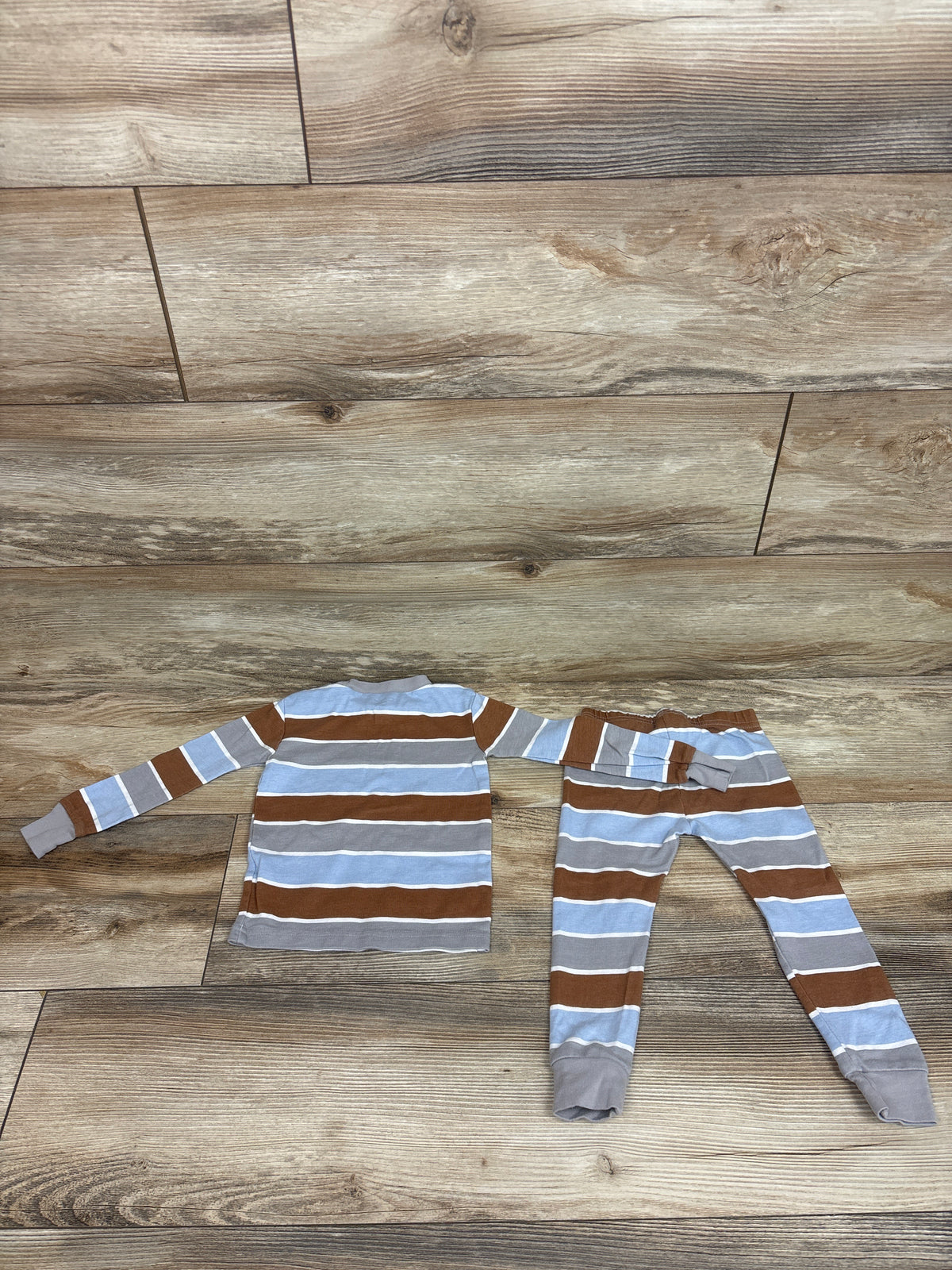Just One You 2pc Striped Pajama Set Grey sz 2T