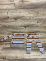 Just One You 2pc Striped Pajama Set Grey sz 2T