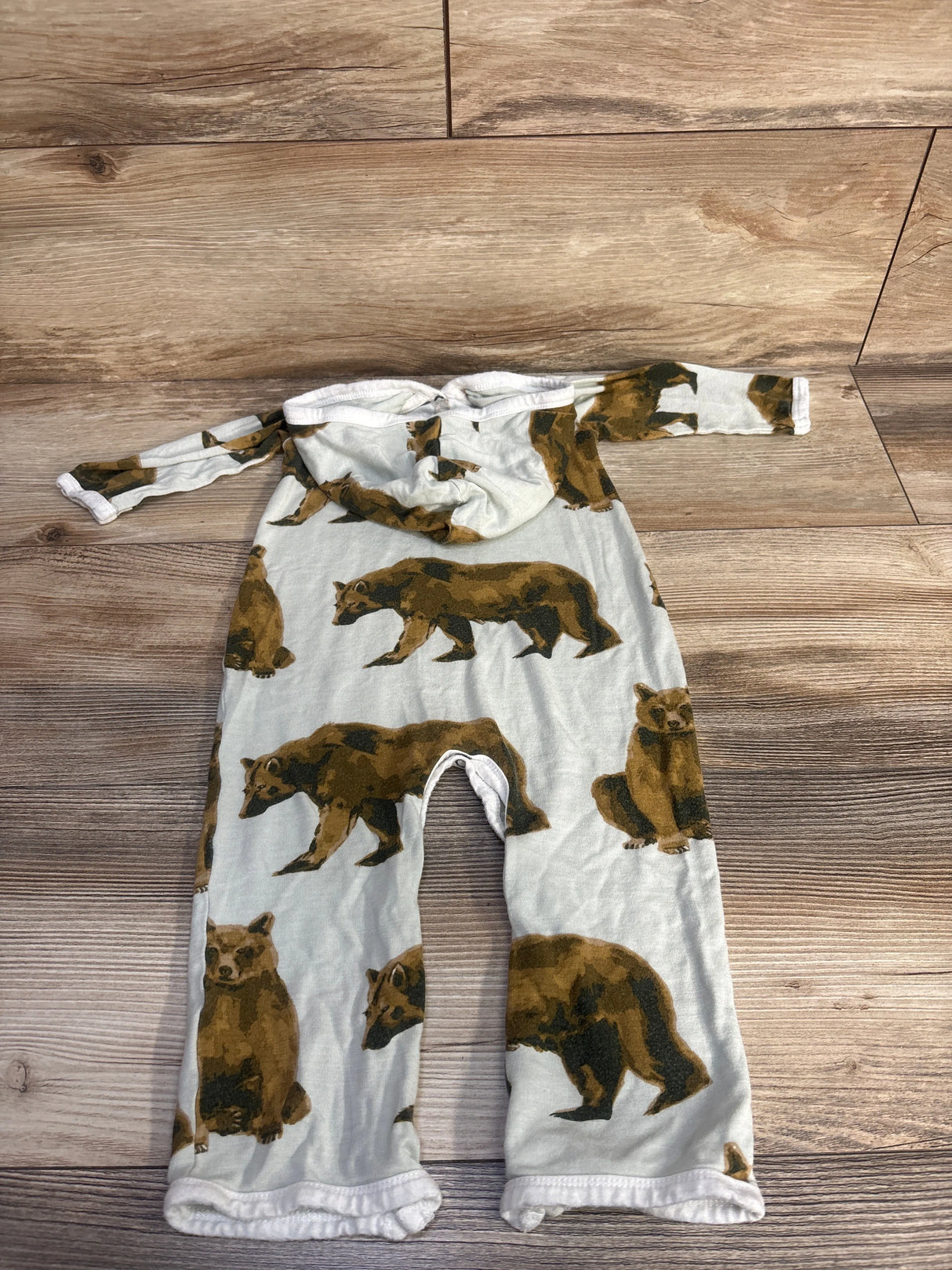 Milkbarn Bamboo Hooded Romper Coverall Mint sz 12-18m