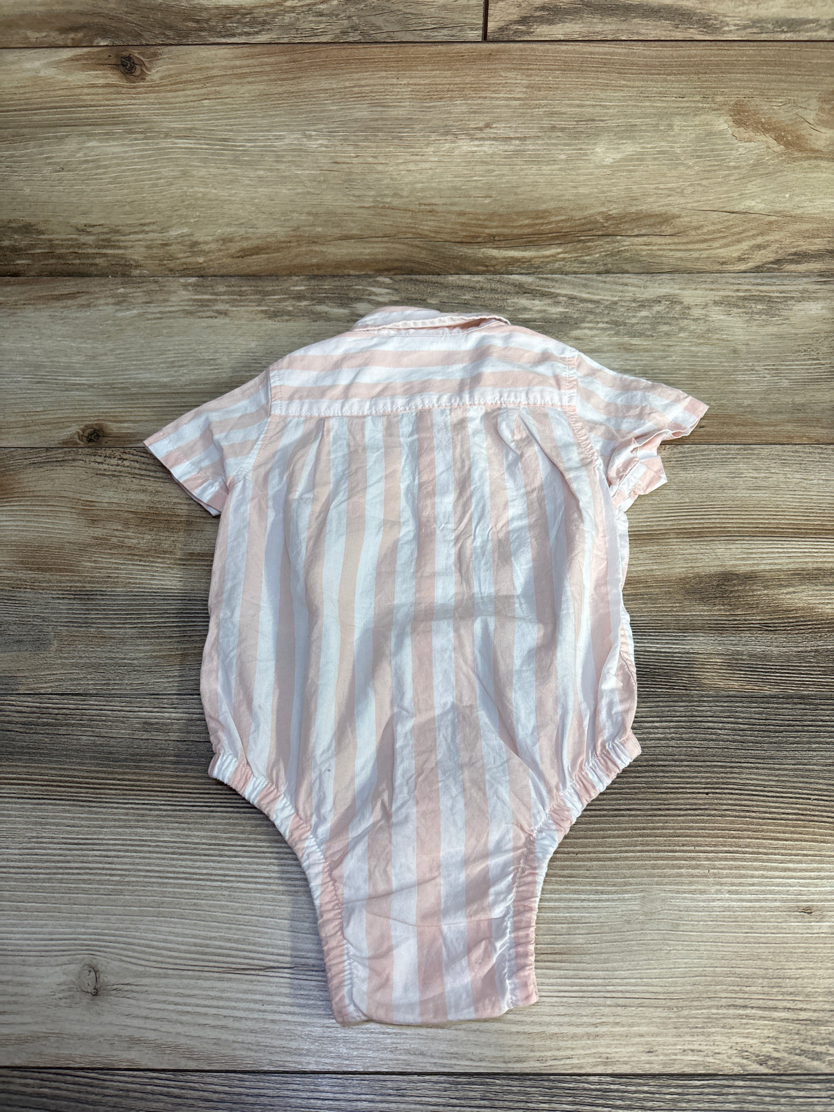 Baby Gap Striped Poplin Bodysuit White sz 18-24m