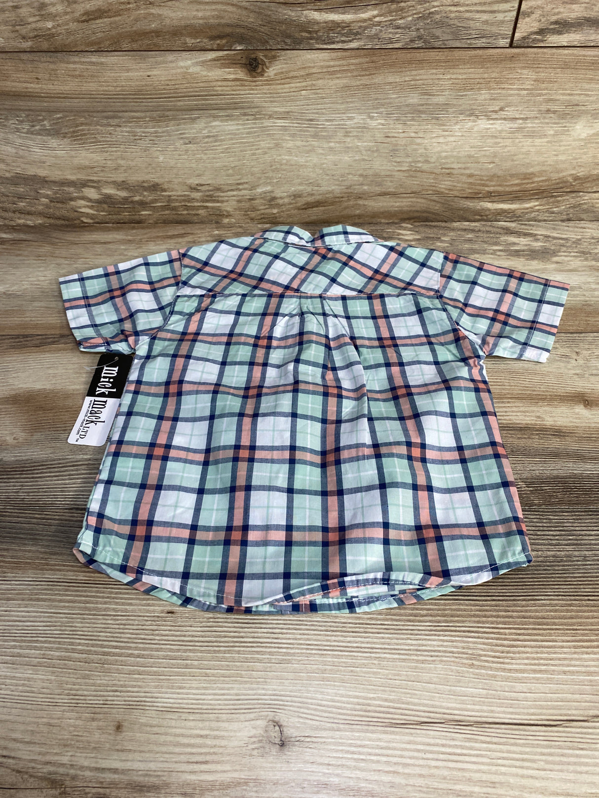 NEW Mick Mack Plaid Button Up Shirt Mint sz 24m