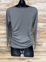Ekouaer Ruched Shirt Grey sz Medium