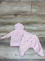 Carter's 2pc Terry Cloth Full Zip Hoodie & Joggers Set Pink sz 3m