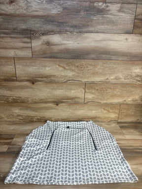 Gray and white chevron nursing cover or car seat cover on wooden background