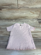 NEW H&M Ribbed Lettuce Trim Shirt Pink sz 12m