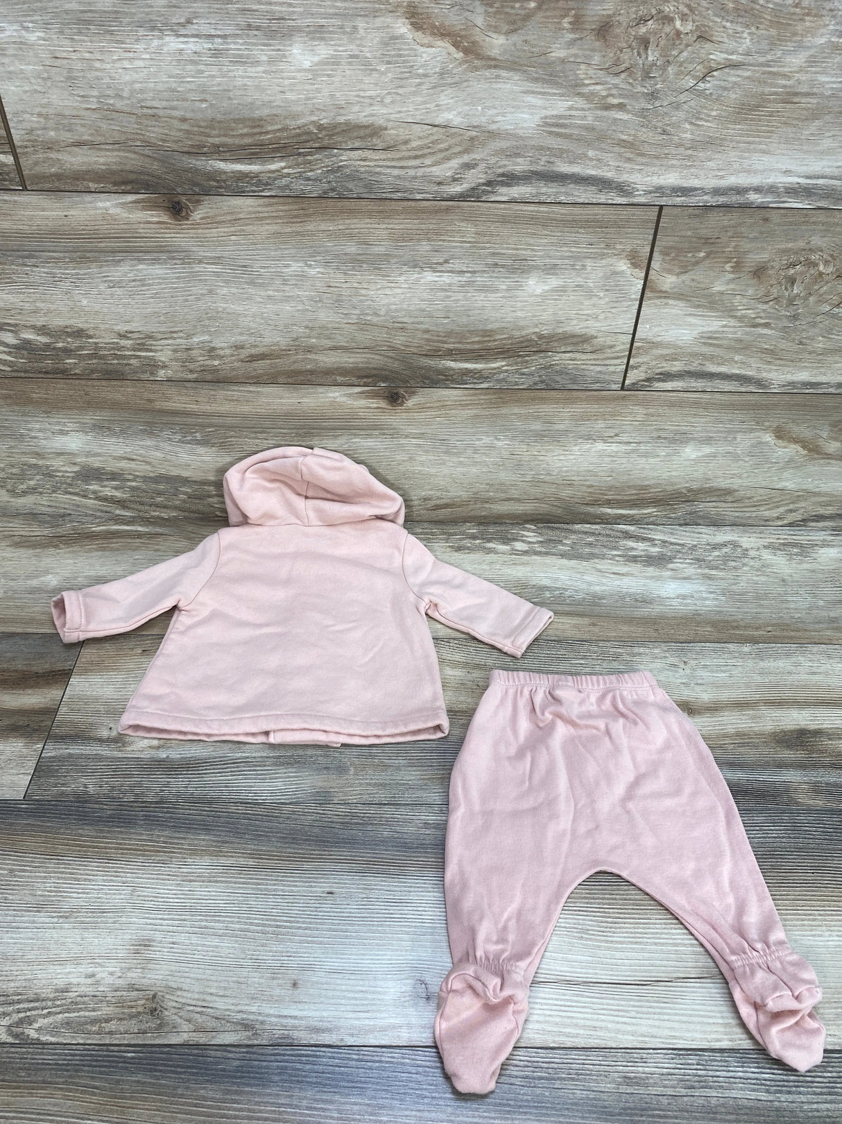 Old Navy 2pc Hooded Cardigan & Footed Pants Pink sz 0-3m