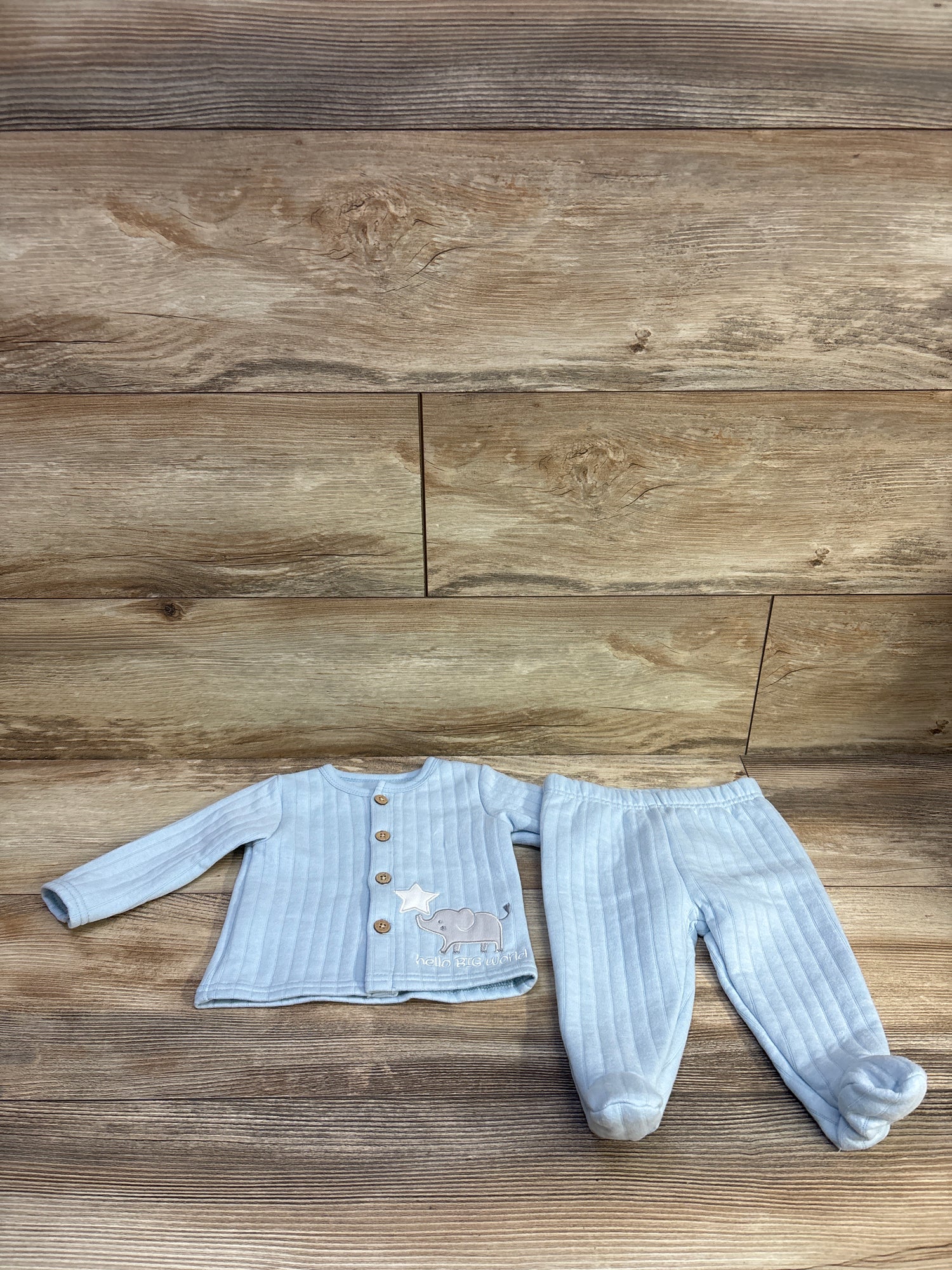 NWOT Duck Duck Goose 2pc Shirt & Footed Pants Set Blue sz 3-6m