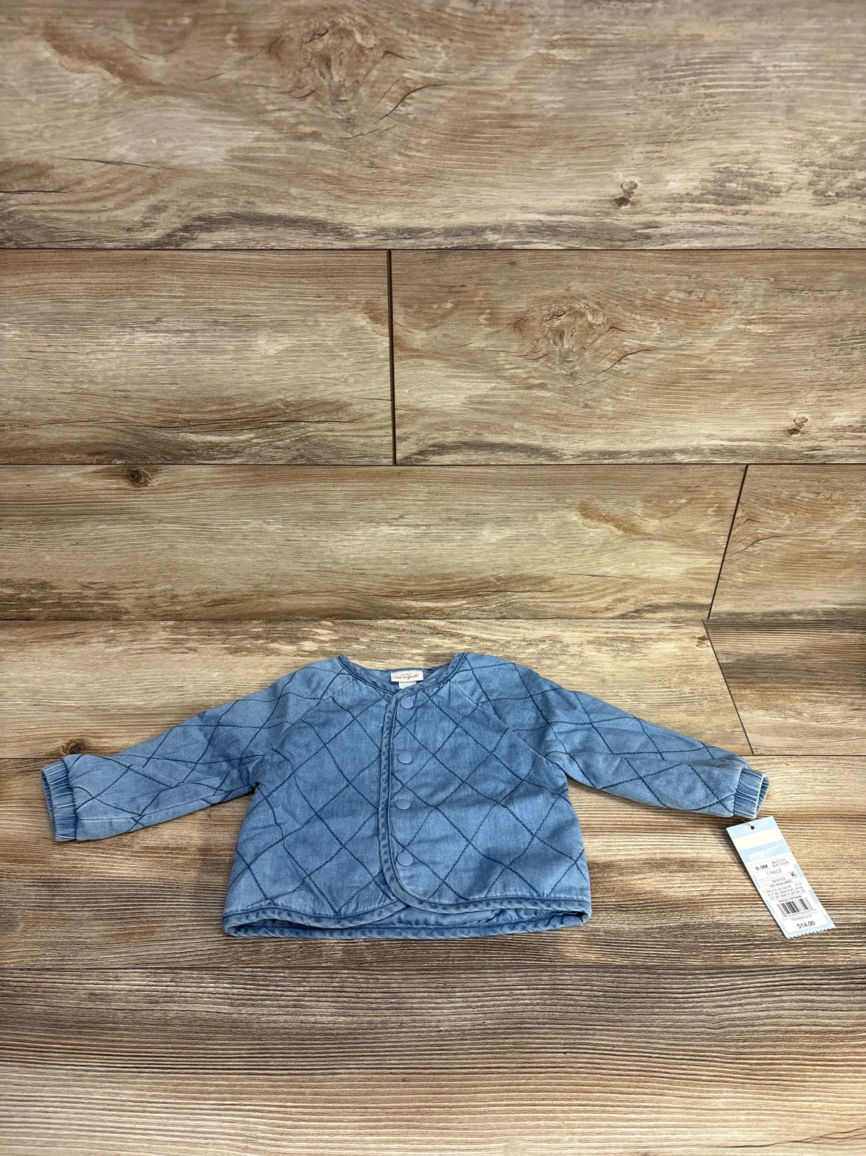 NEW Cat & Jack Chambray Quilted Jacket Blue sz 6-9m