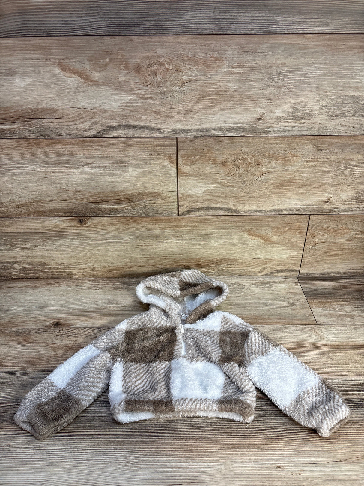 Shein Buffalo Print Plush Pull Over Sweater Brown sz 9-12m