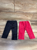 NEW First Impressions 2pc Velvet Pull On Pants Black sz 3-6m