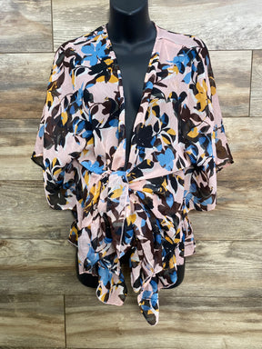 NEW Motherhood Maternity Floral Open Front Kimono Pink sz One Size - Me n Mommy To Be