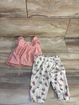 Daisy Fuentes 2pc Eyelet Top & Bottoms Set Pink sz 0/3m