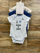 NEW Sterling Baby 3pk Bodysuits Blue sz 3m