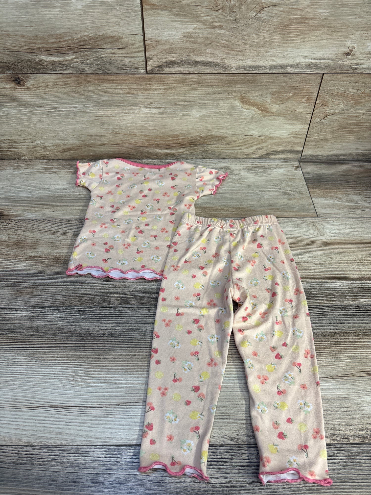 Le Top 2pc Fruit Pajama Set Pink sz 12m