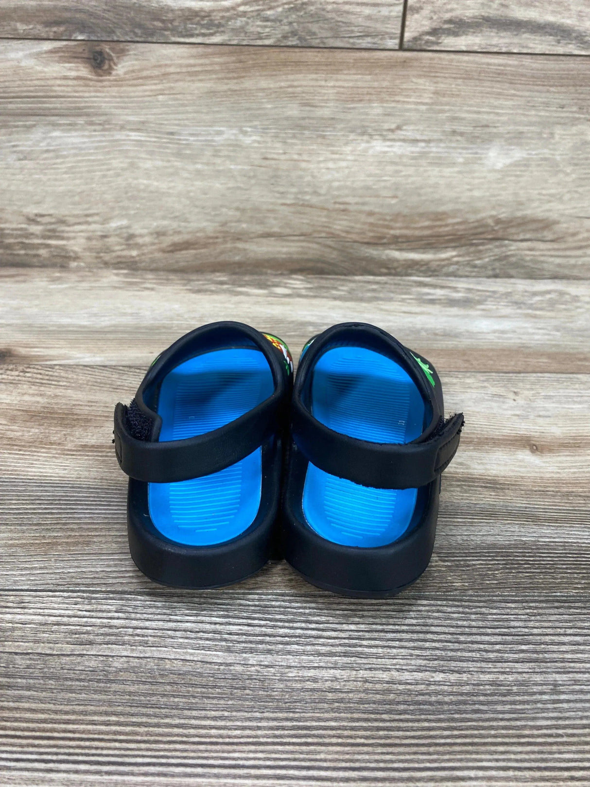 Dino Back Strap Slides Black sz 11/12c - Me 'n Mommy To Be