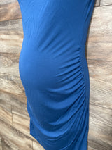 Maternity Ruched Bodycon Dress Blue sz Medium