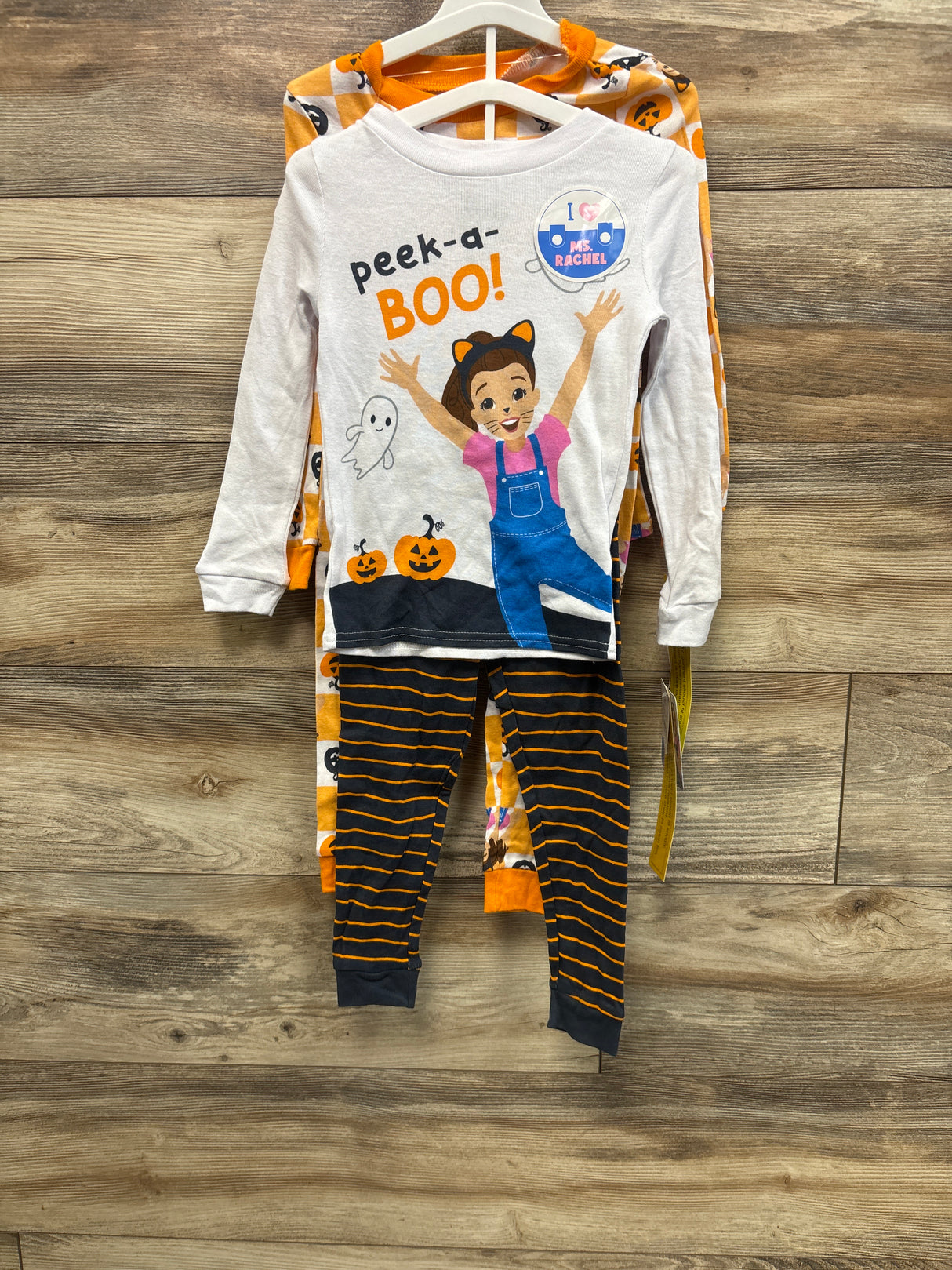 NEW Ms Rachel Peek-a-Boo! Halloween 4Pc Snug Fit Pajama Set Blue sz 4T