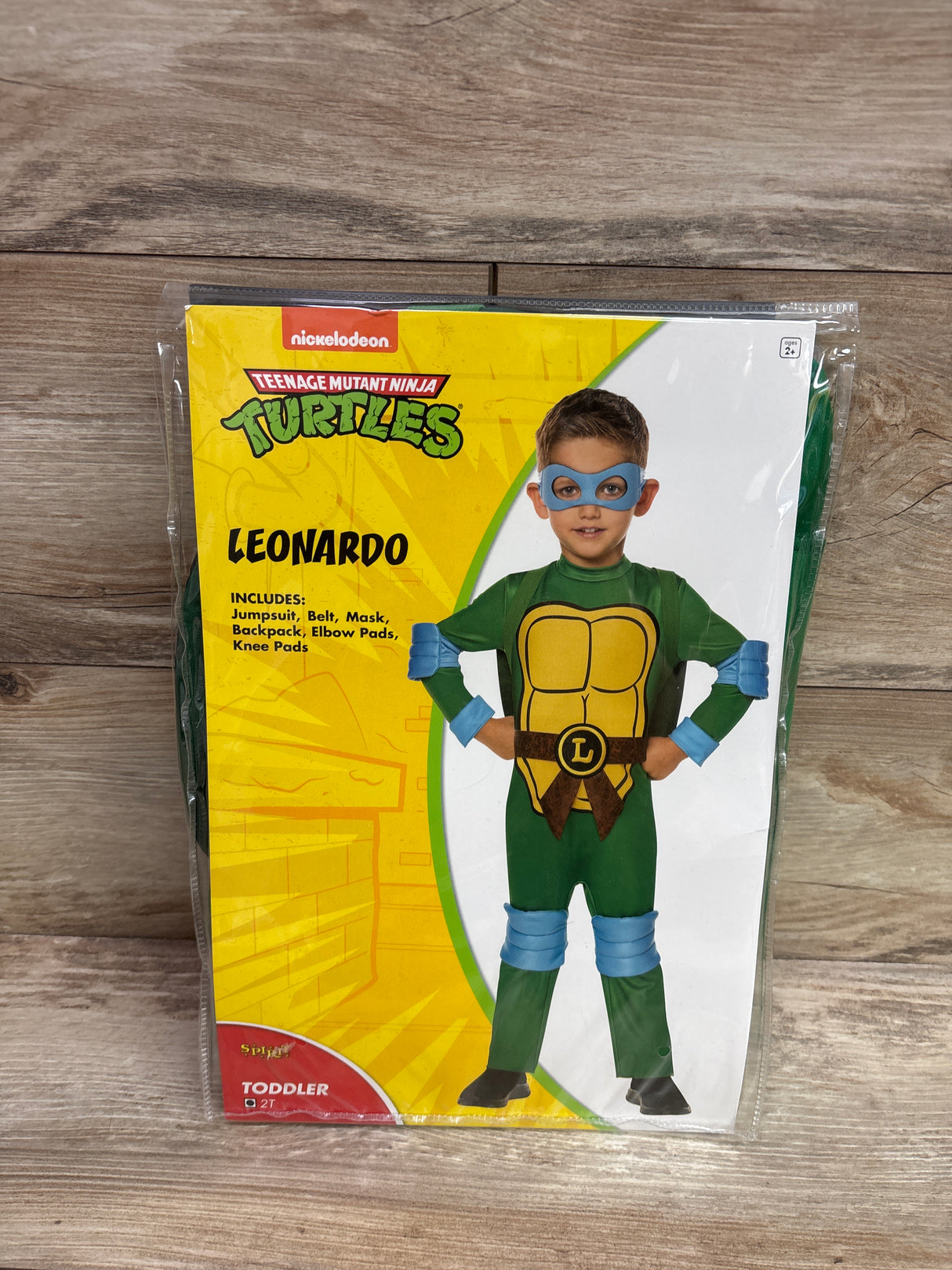 Spirit Halloween 6pc Teenage Mutant Ninja Turtles Leonardo Costume Green sz 2T