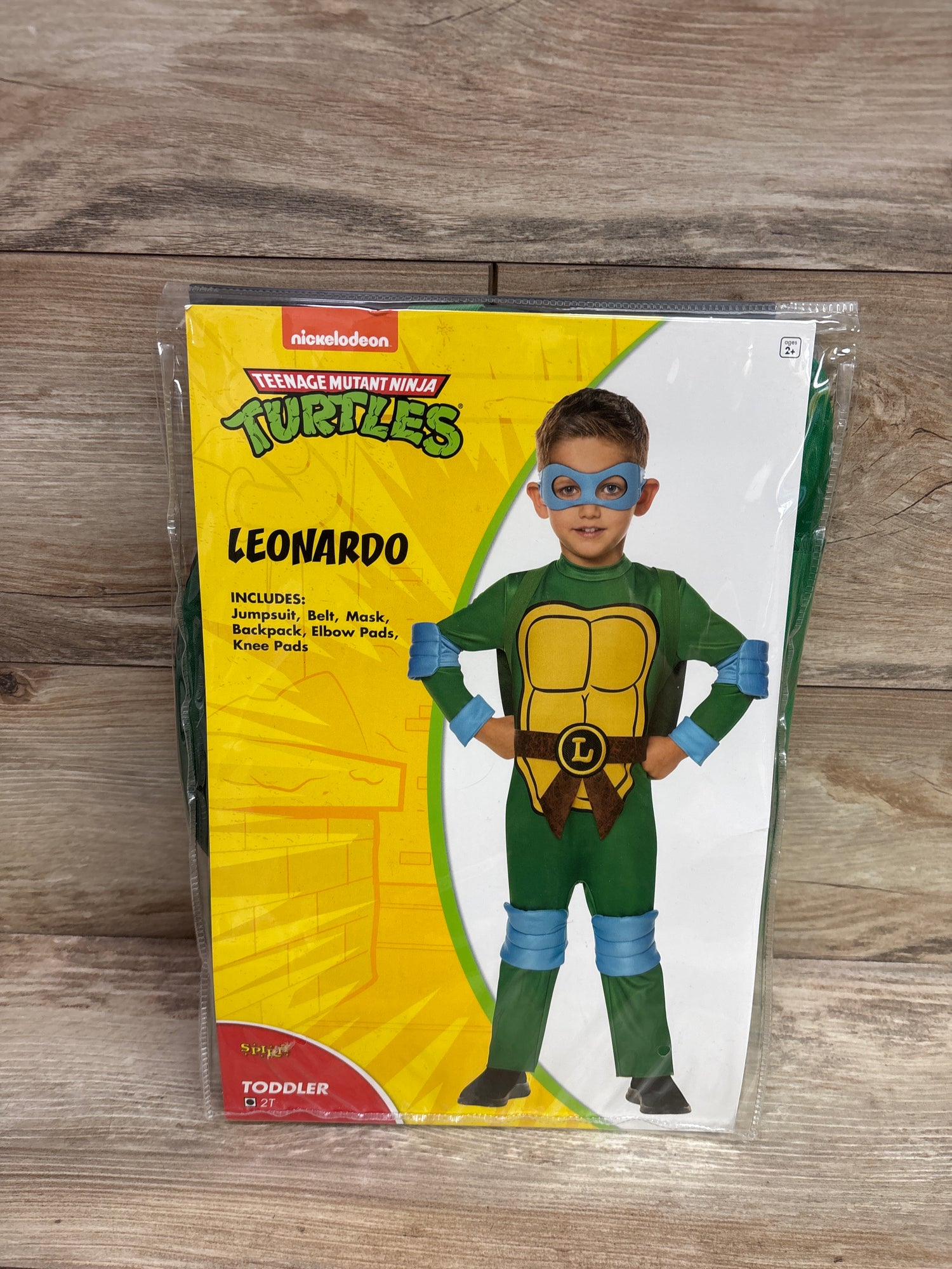 Spirit Halloween 6pc Teenage Mutant Ninja Turtles Leonardo Costume Green sz 2T