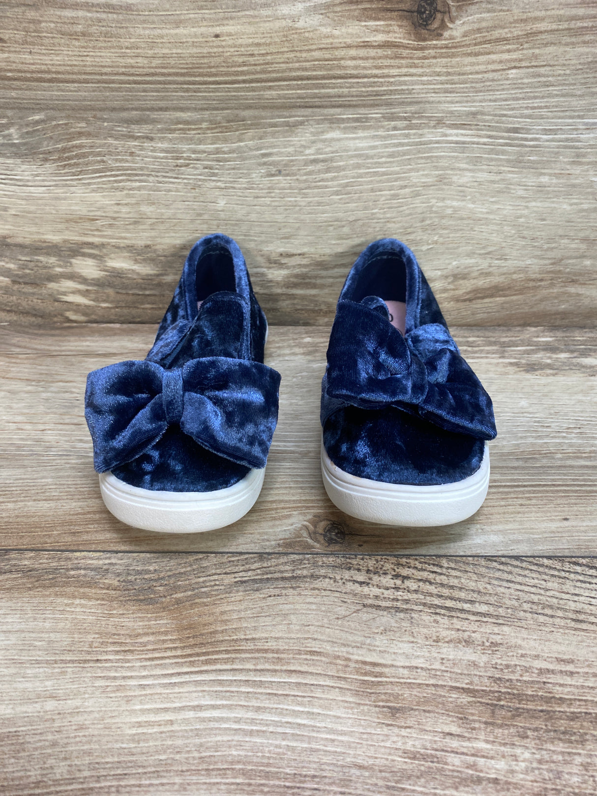 Wonder Nation Toddler Girls' Velour Bow Casual Shoes Blue Sz 10c