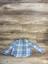 OshKosh Plaid Button-Up Shirt Blue sz 5T